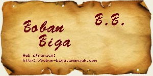 Boban Biga vizit kartica